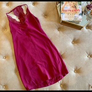 Lace trim mini dress